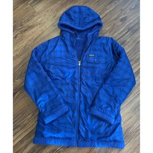 FLAW Big Boys Girls Kids 12 PATAGONIA Reversible Ready Freddy Blue Jacket Fleece